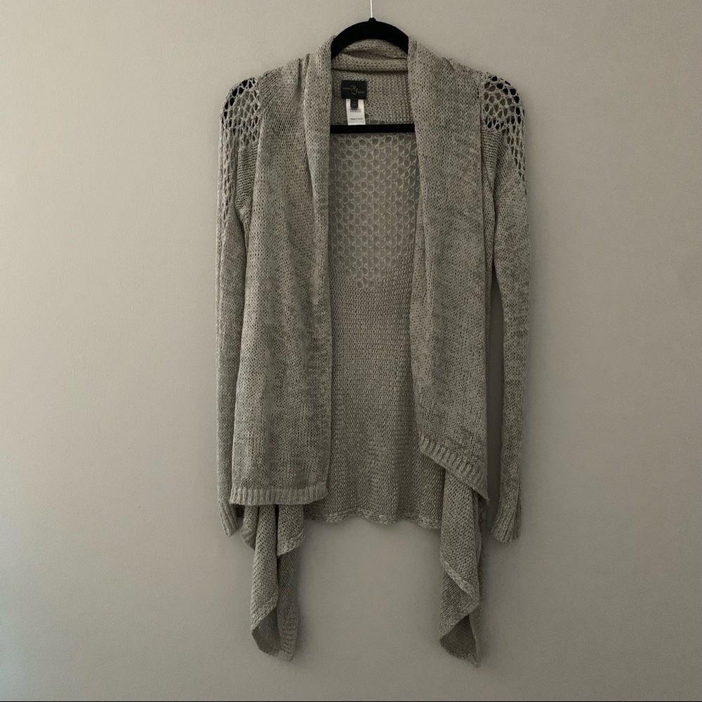 Women’s Market and Spruce gray knit open front drape cardigan sweater size XS